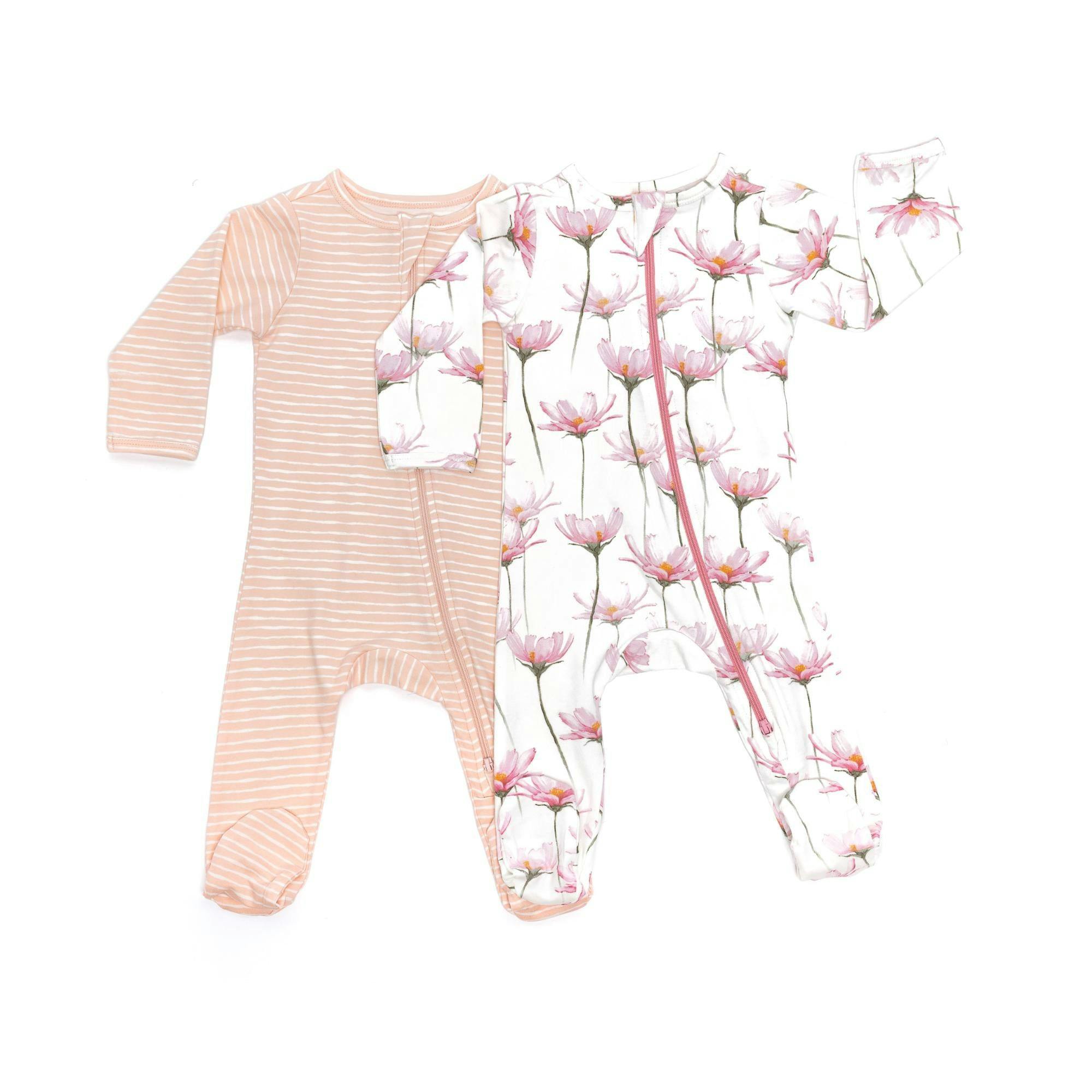 Zipped Long Sleeve Footed Onesie