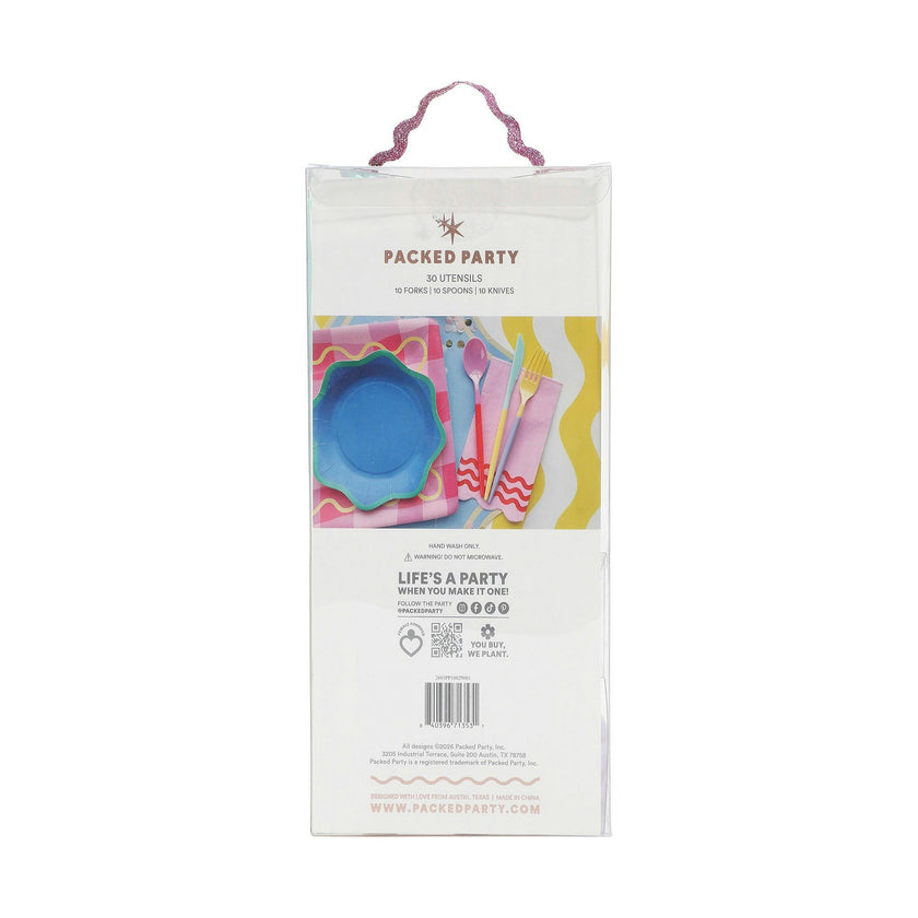 Packed Party Multicolor Two-Toned Cutlery Party Accessory Set