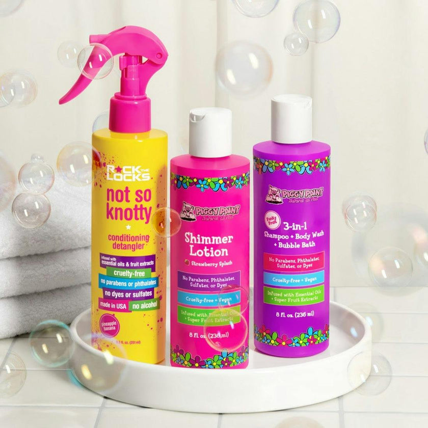 Shimmer Lotion & 3-in-1 Shampoo + Body Wash + Bubble Bath Bundle