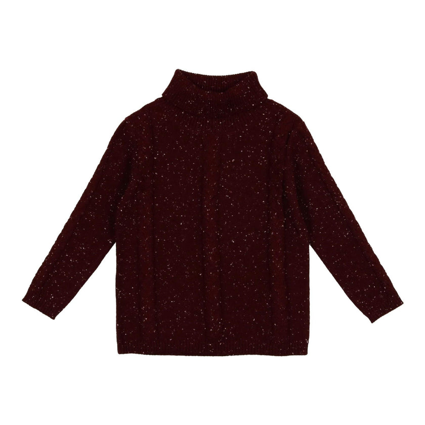 Cable Knit Ribbed Neck Sweater