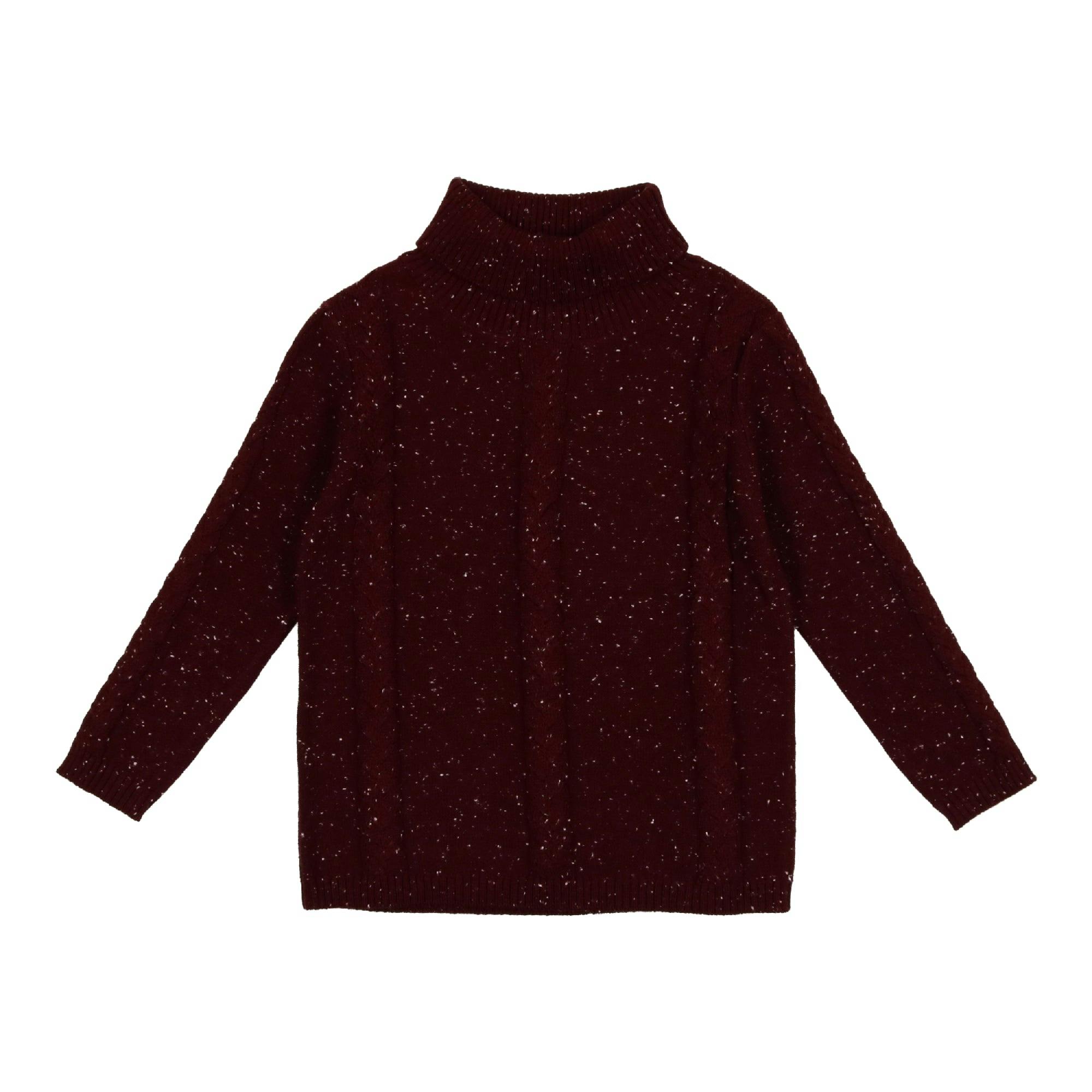 Cable Knit Ribbed Neck Sweater