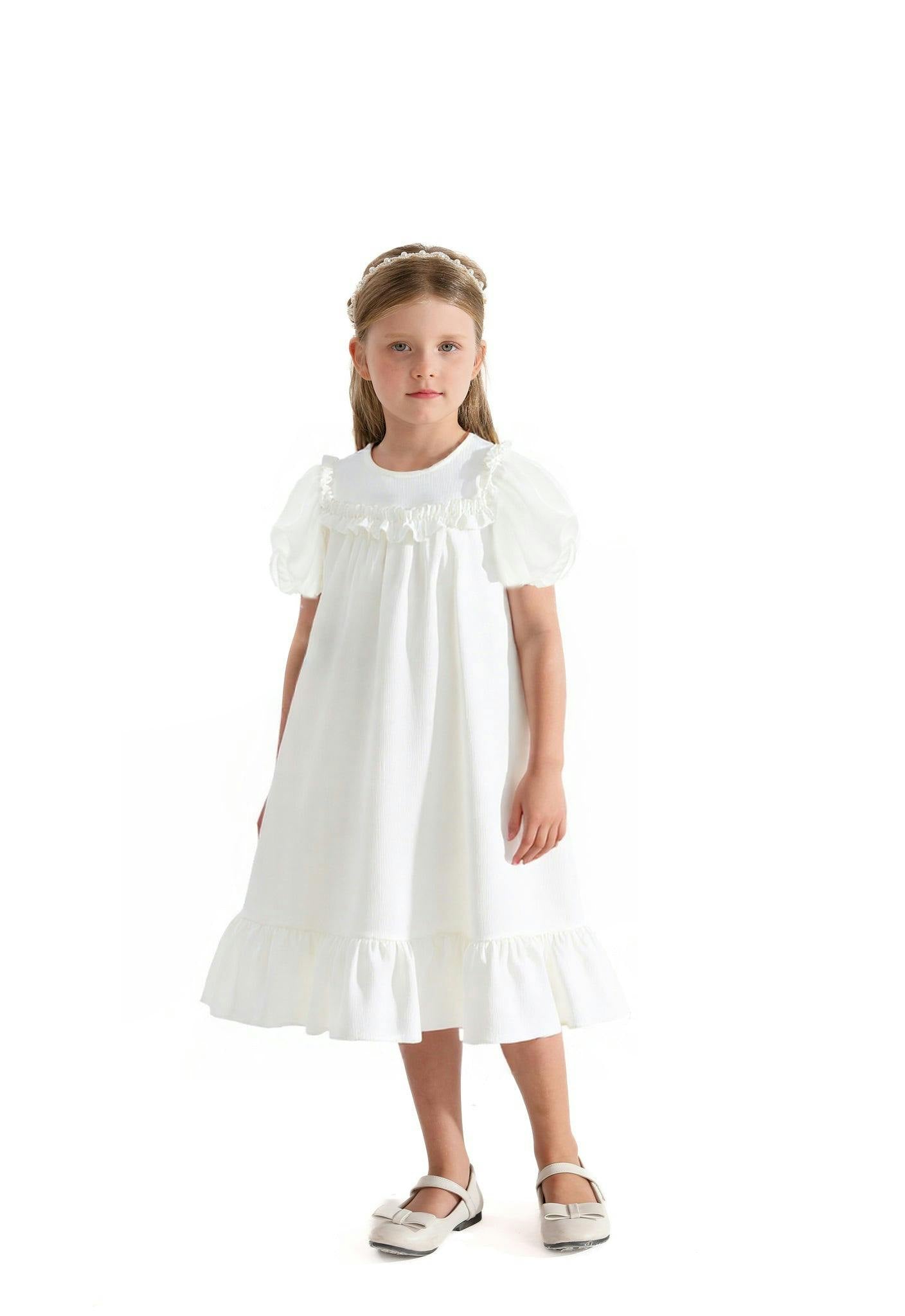 White Ruffle Berlin Dress
