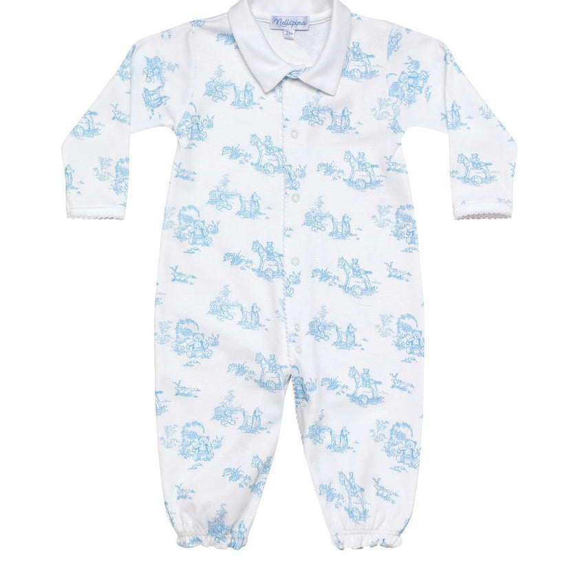Blue Toile Baby Converter Gown
