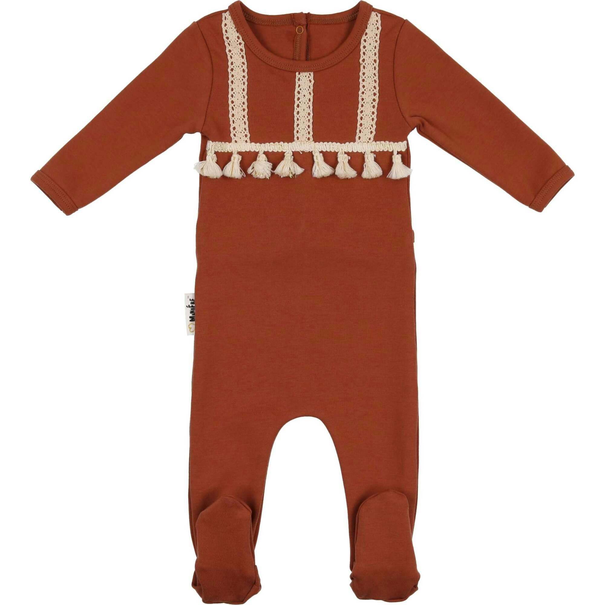Crochet Tassel Long Sleeve Footie