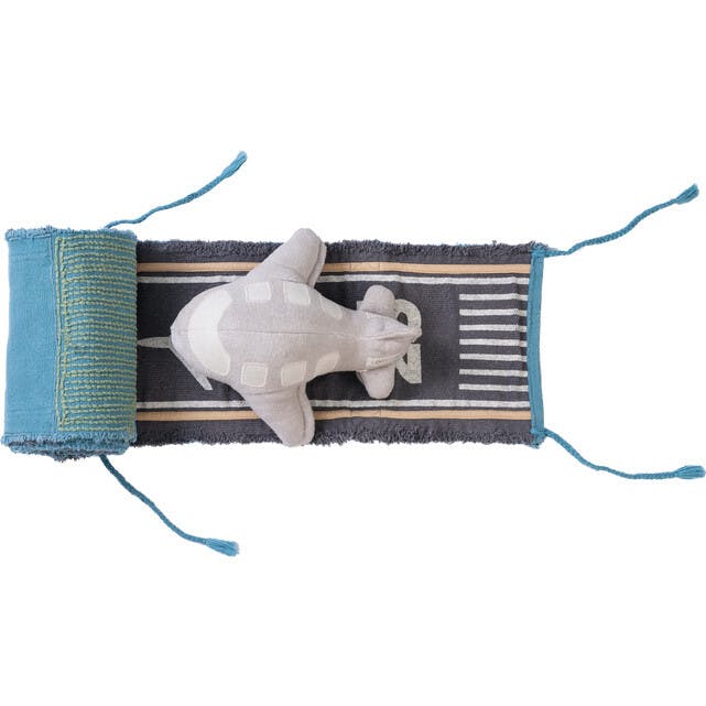 Ride & Roll Airplane Canvas Playmat Set
