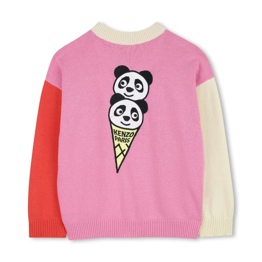Pink & Cream Kenzo Color-Block Cardigan