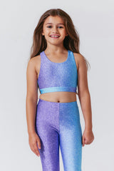 Girls Hi-Shine Scoop Neck Racer Back Sports Bra