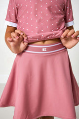 dusty pink polka dot dance tee