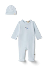 Checkered Applique Onesie Blue