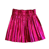 Foil Metallic Pleated Skirt