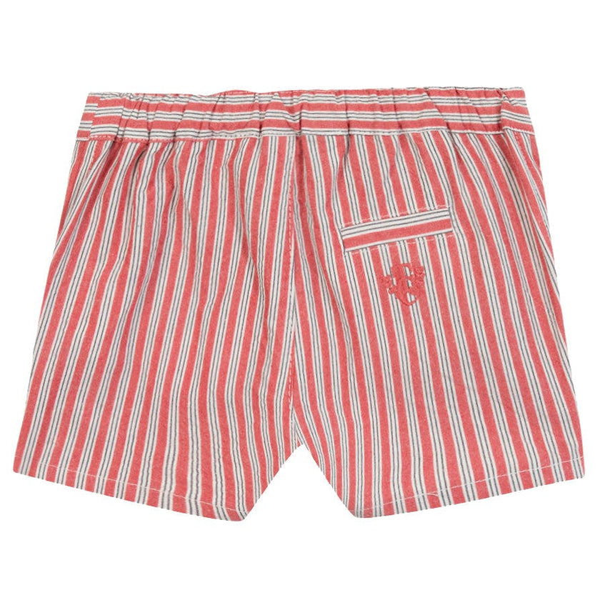 TARTINE ET CHOCOLAT Striped Cotton Baby Shorts - Rouge