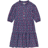 Heather Floral Print Ruffle Sleeve Dropwaist Popover Dress, Multi