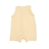 Solid Muslin Italian Straw - Sleeveless Shortie Romper