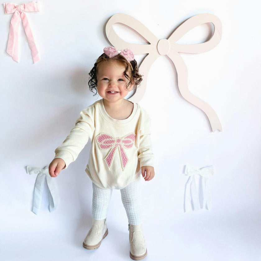 Pretty Pearl Tulle Bow Baby Headband