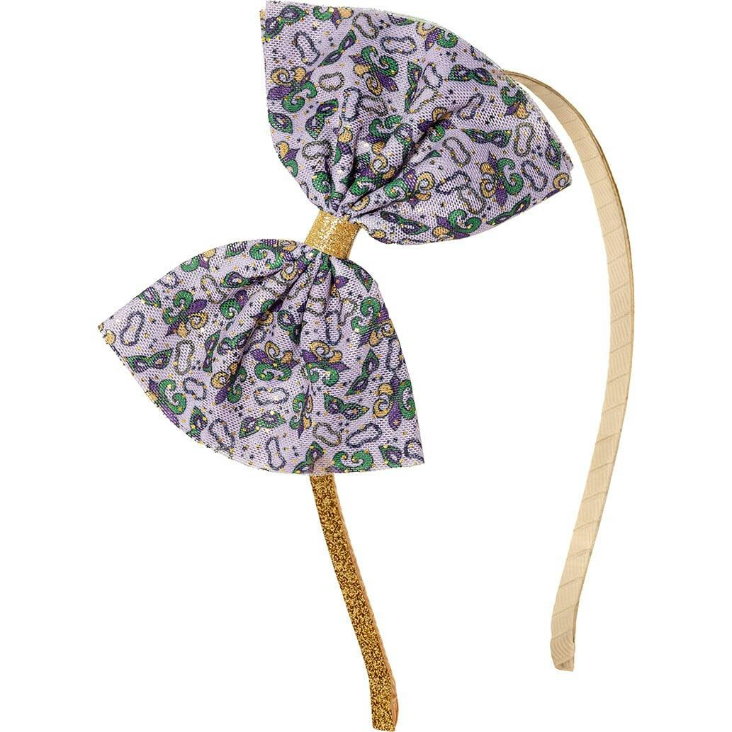Mardi Gras Tulle Bow Headband