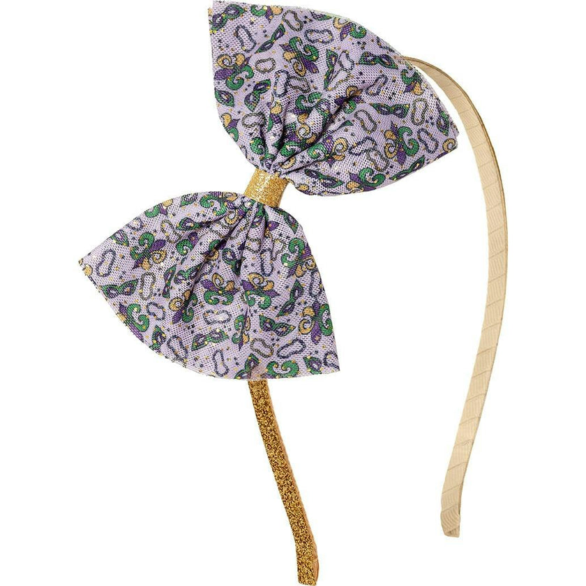 Mardi Gras Tulle Bow Headband