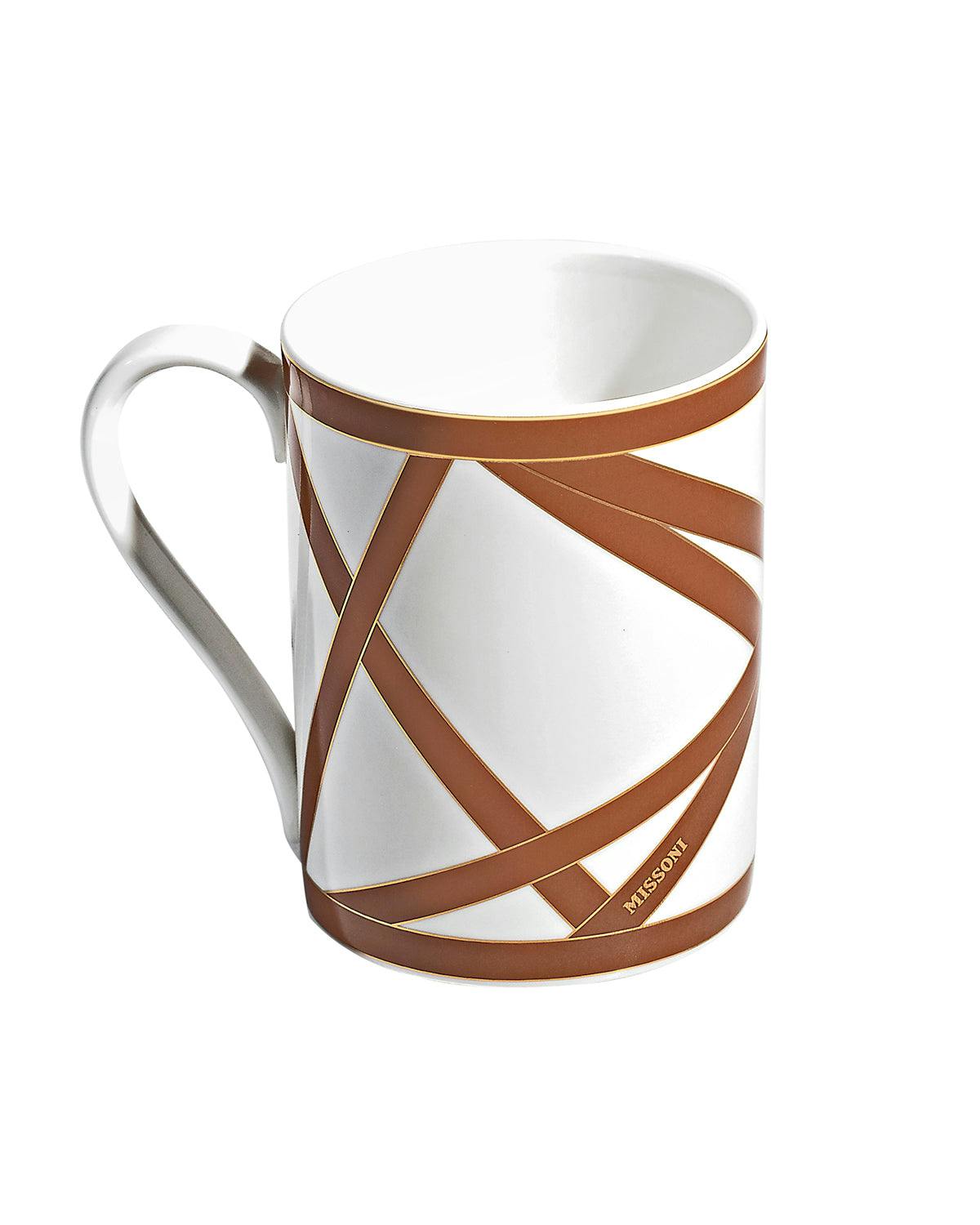 Mug Cup NASTRI in Luxury Box Beige diam. 3
