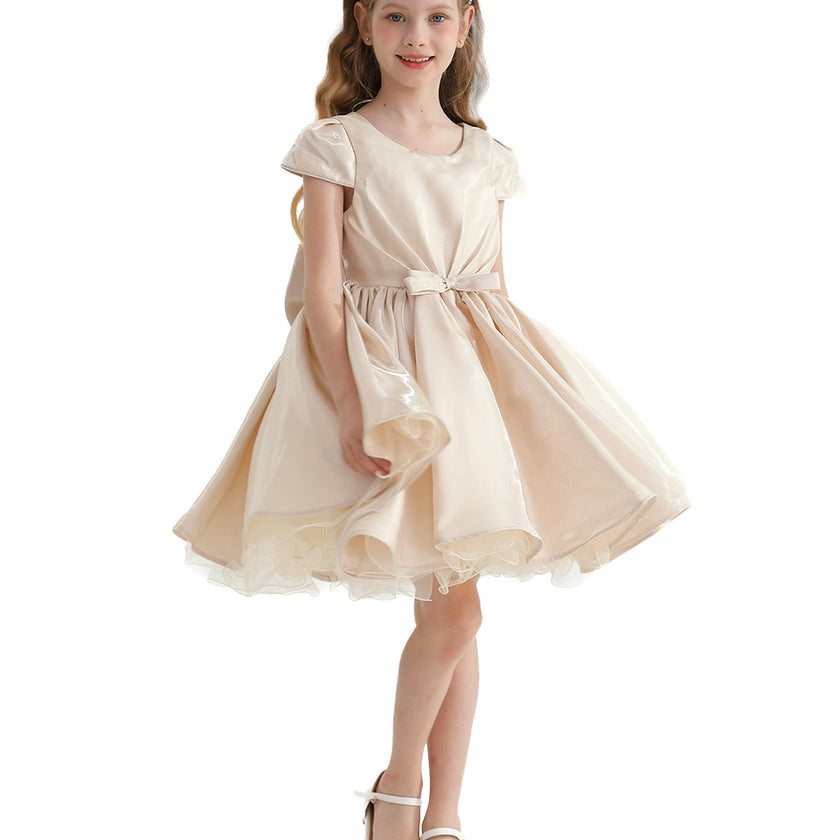 Champagne Bow Short Solera Dress