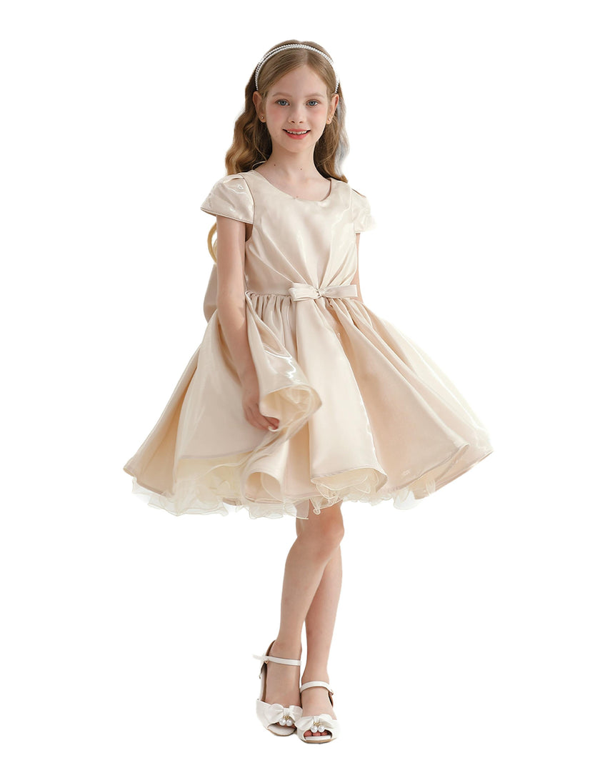 Champagne Bow Short Solera Dress