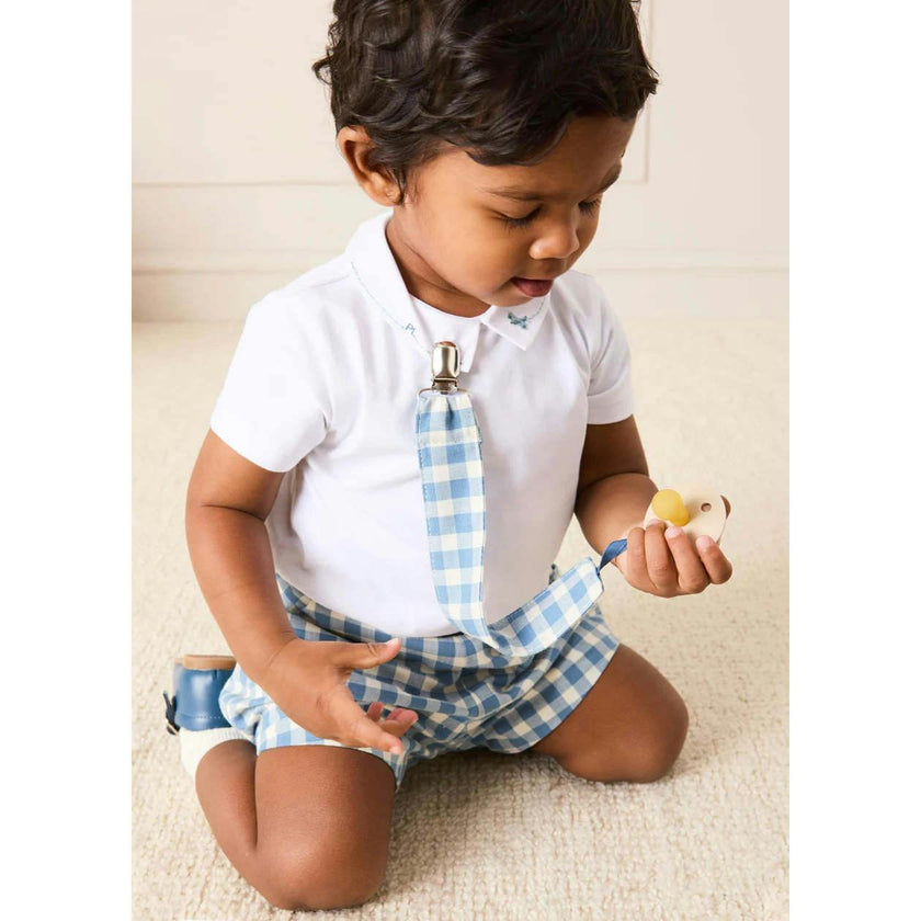 Plane Embroidery Short Sleeve Bodysuit in White (3mths-3yrs)