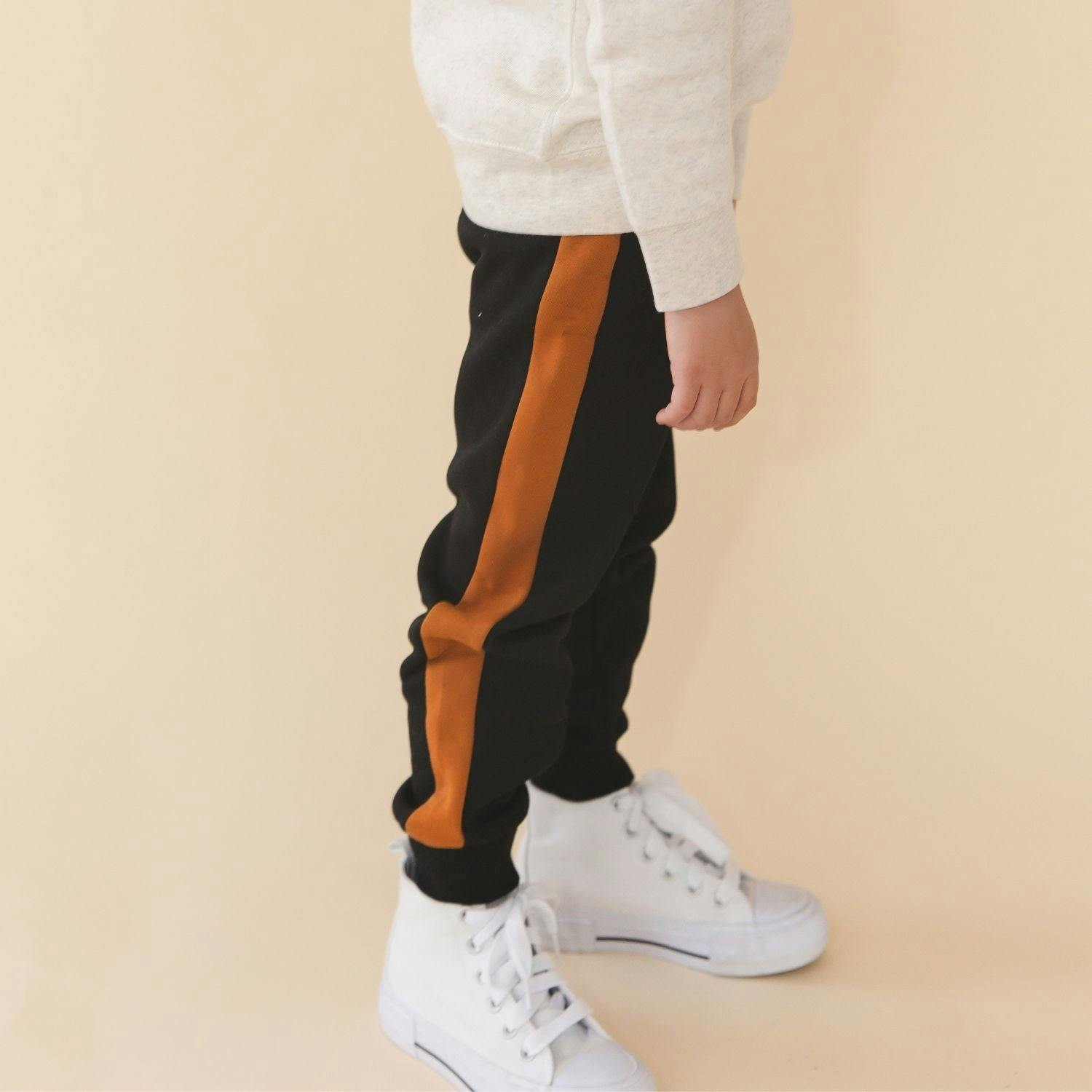 Black and Orange Striped Jogger