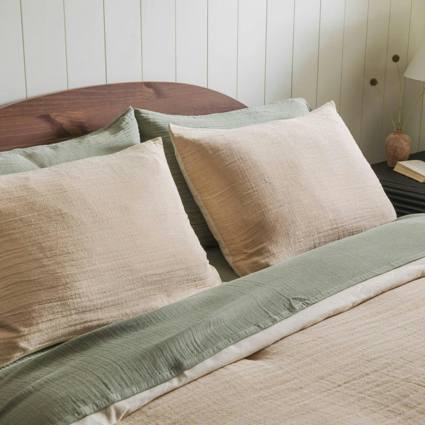 Sand Linen Sham Set, Beige