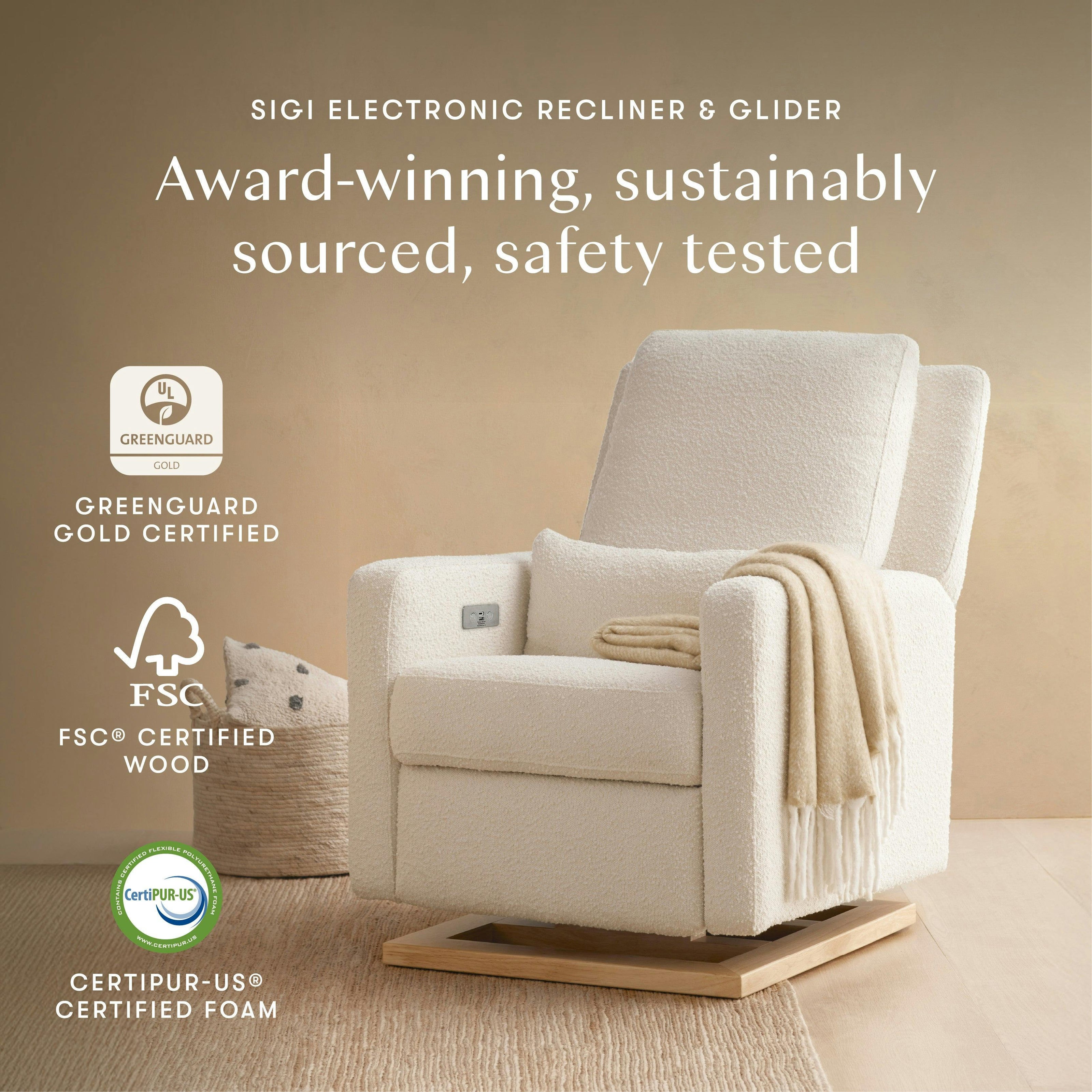 Babyletto Sigi Electronic Recliner and Glider with USB Port