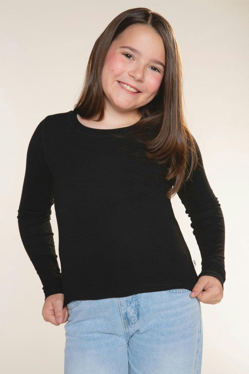 Ultra-Soft Ribbed Long Sleeve Fitted Tee
