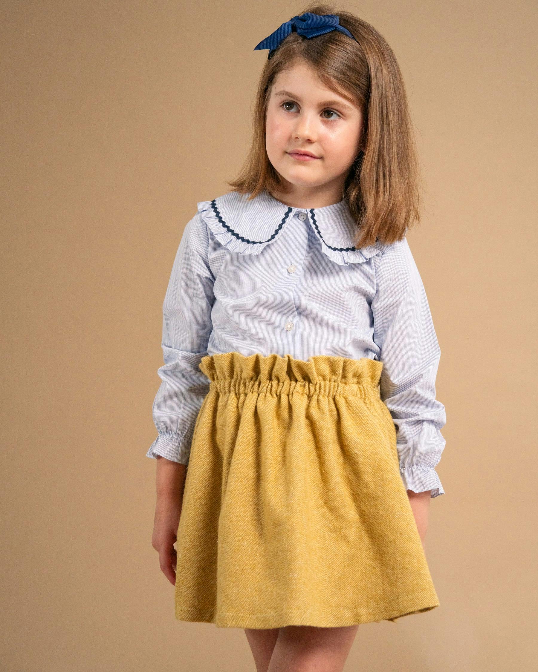 Isoline Blouse Navy Minicheck