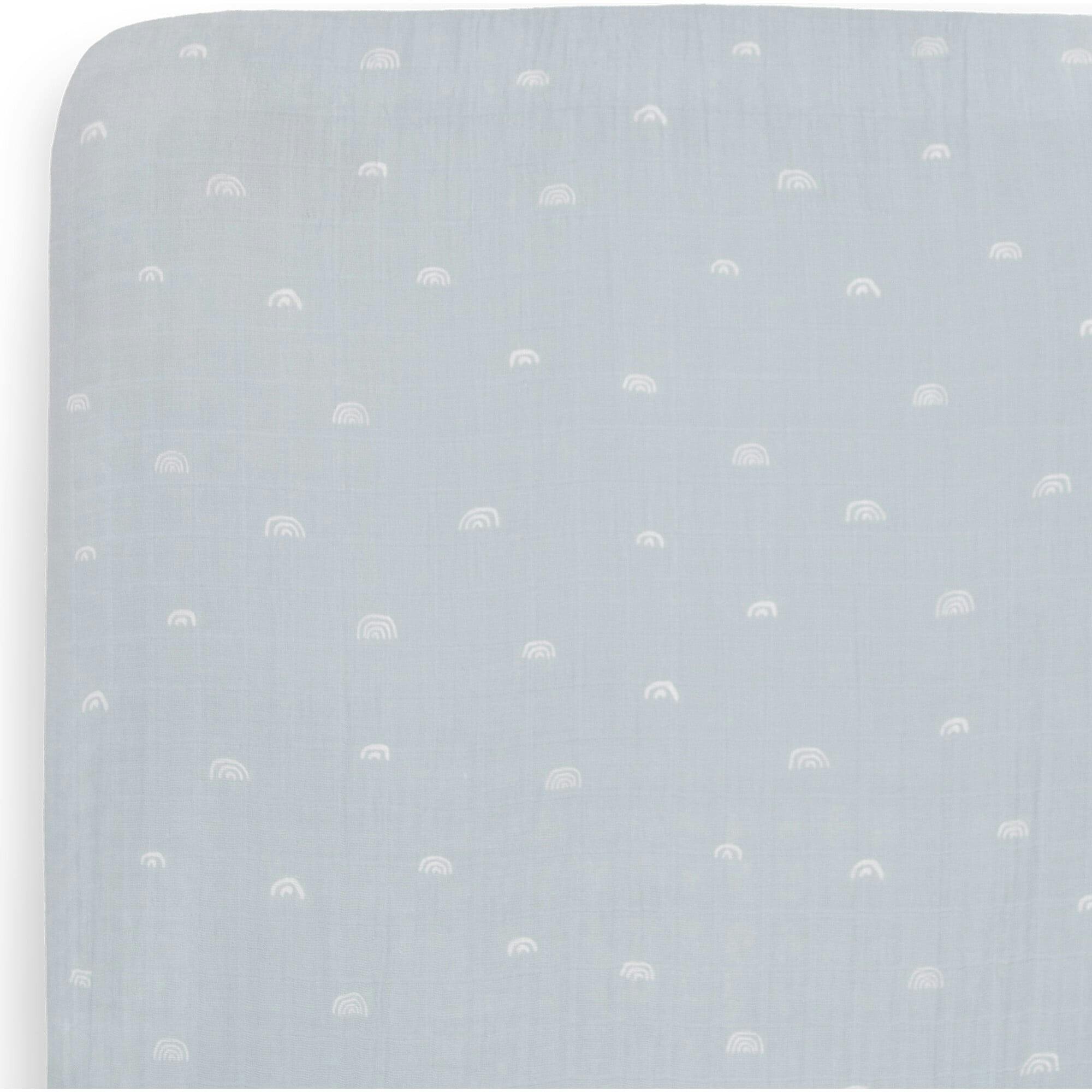 Cotton Muslin Crib Sheet - Blue Rainbow