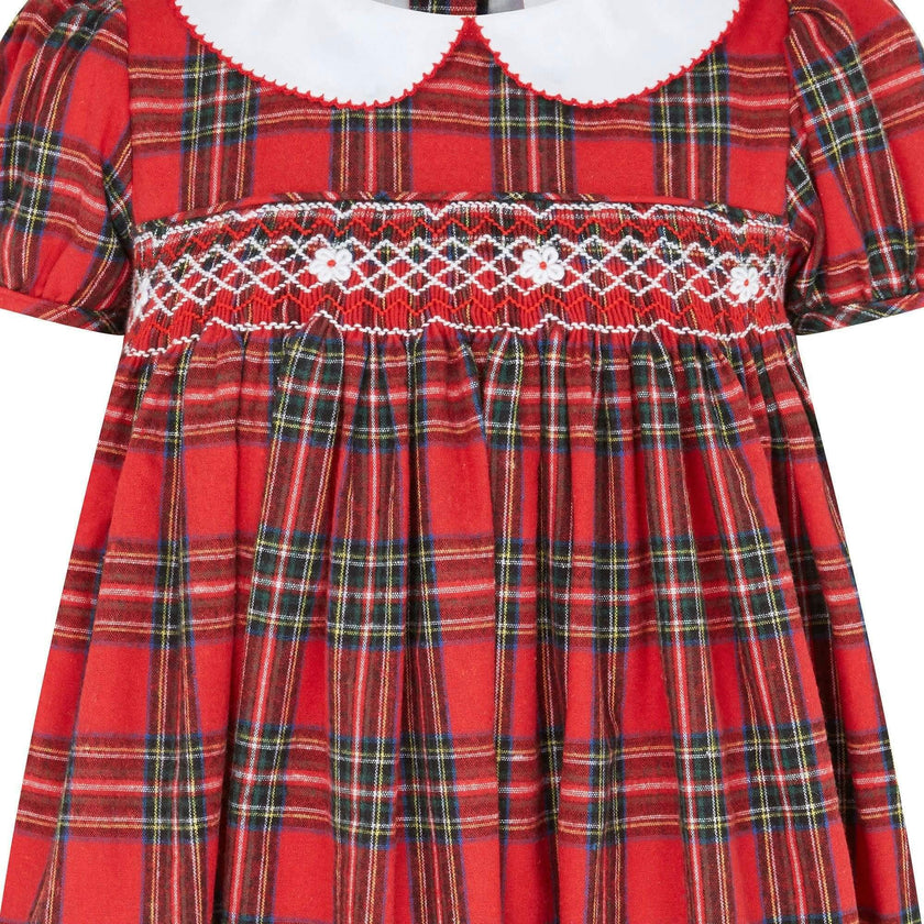 Lottie Hand Smocked Plaid Dress