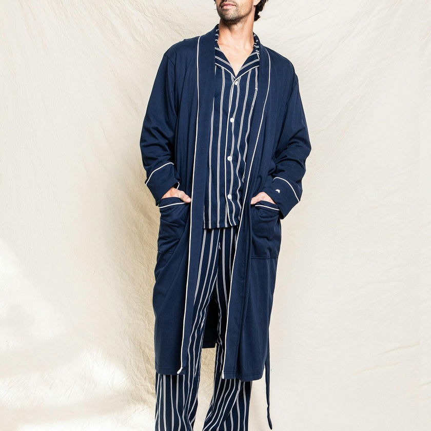 Men's Pima Robe in Navy