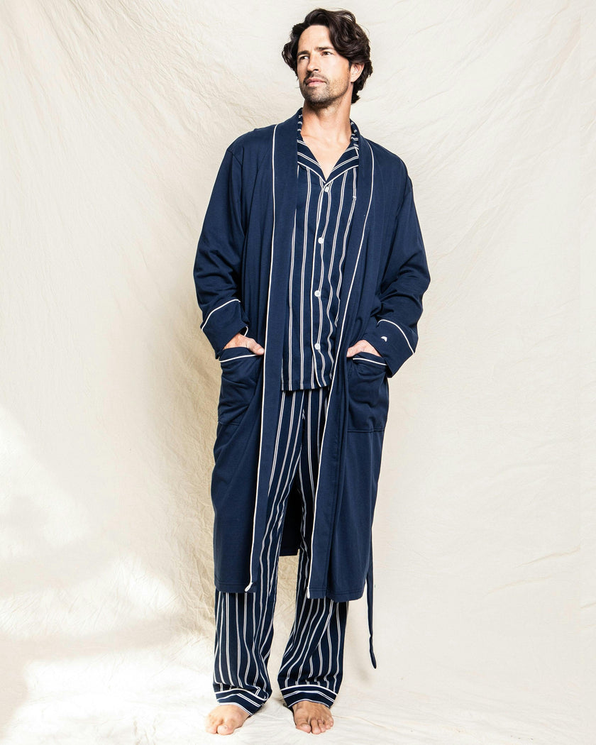 Men's Pima Robe in Navy