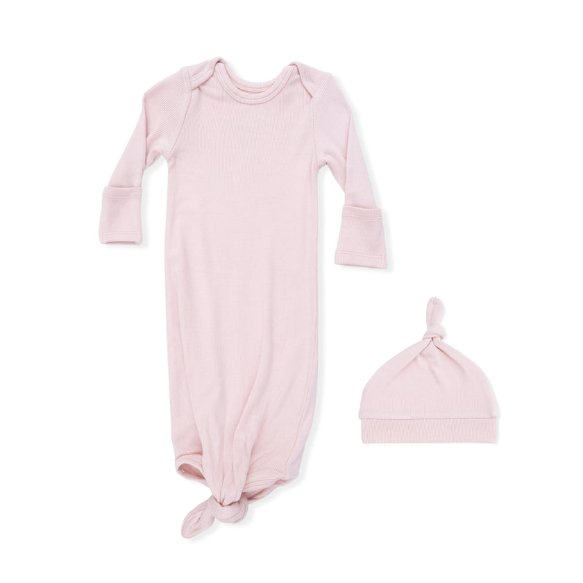 Solid Veiled Pink - Knotted Gown and Hat