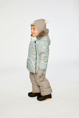 Baby Two Piece Snowsuit Blue Animal Print