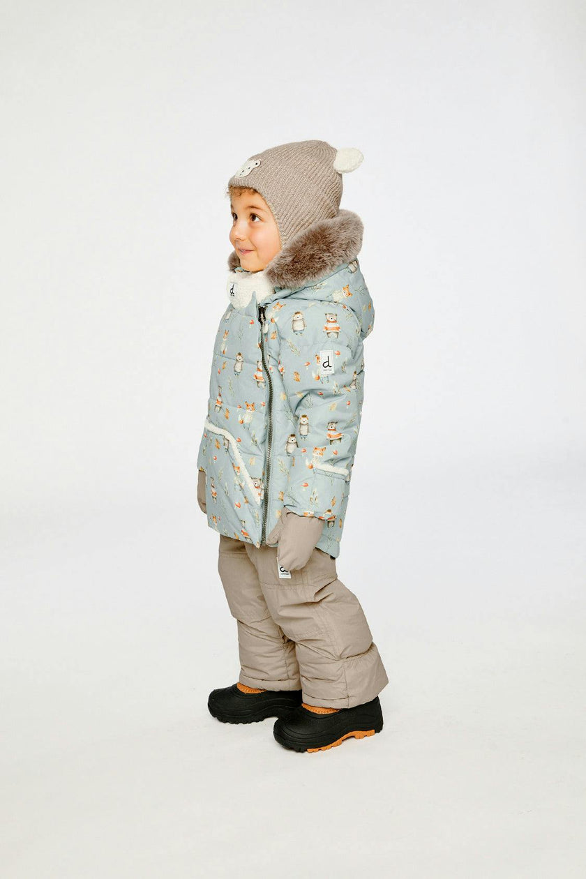 Baby Two Piece Snowsuit Blue Animal Print