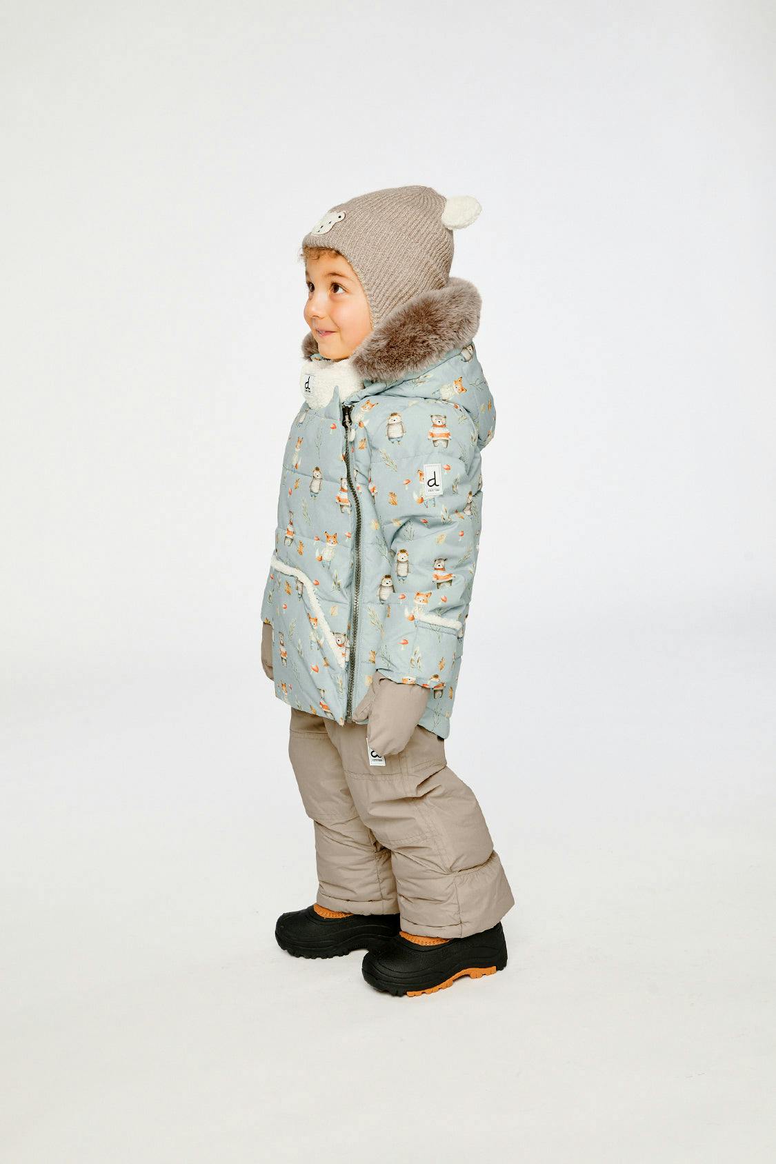 Baby Two Piece Snowsuit Blue Animal Print