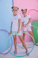 Patch Pocket Shorts - Aqua Sparkle Seersucker