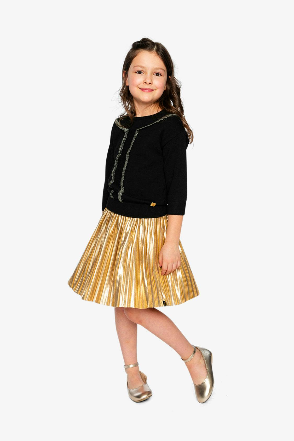 Knitted Sweater Black And Gold