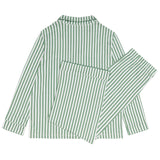 women's boxwood ticking stripe collared pima pajamas set