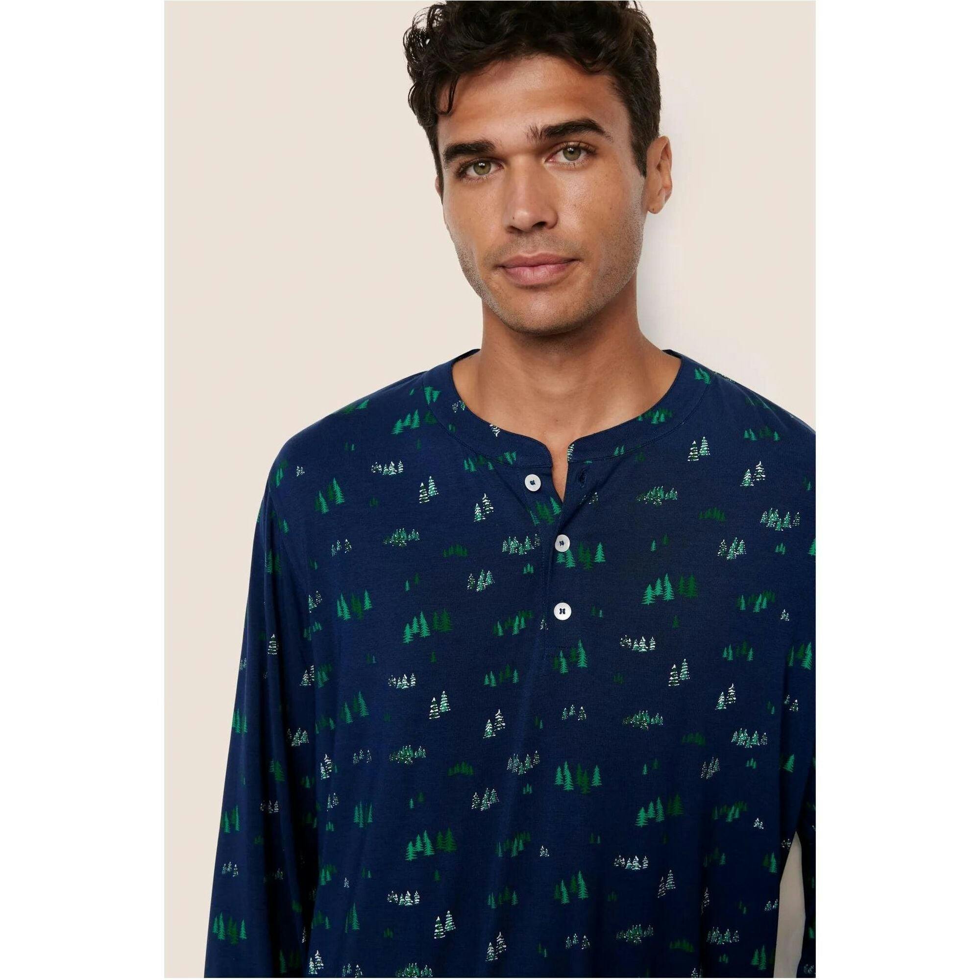 Henry Printed TENCEL Modal Long PJ Set, Blue