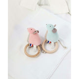 Mouse Ring Rattle - Blue