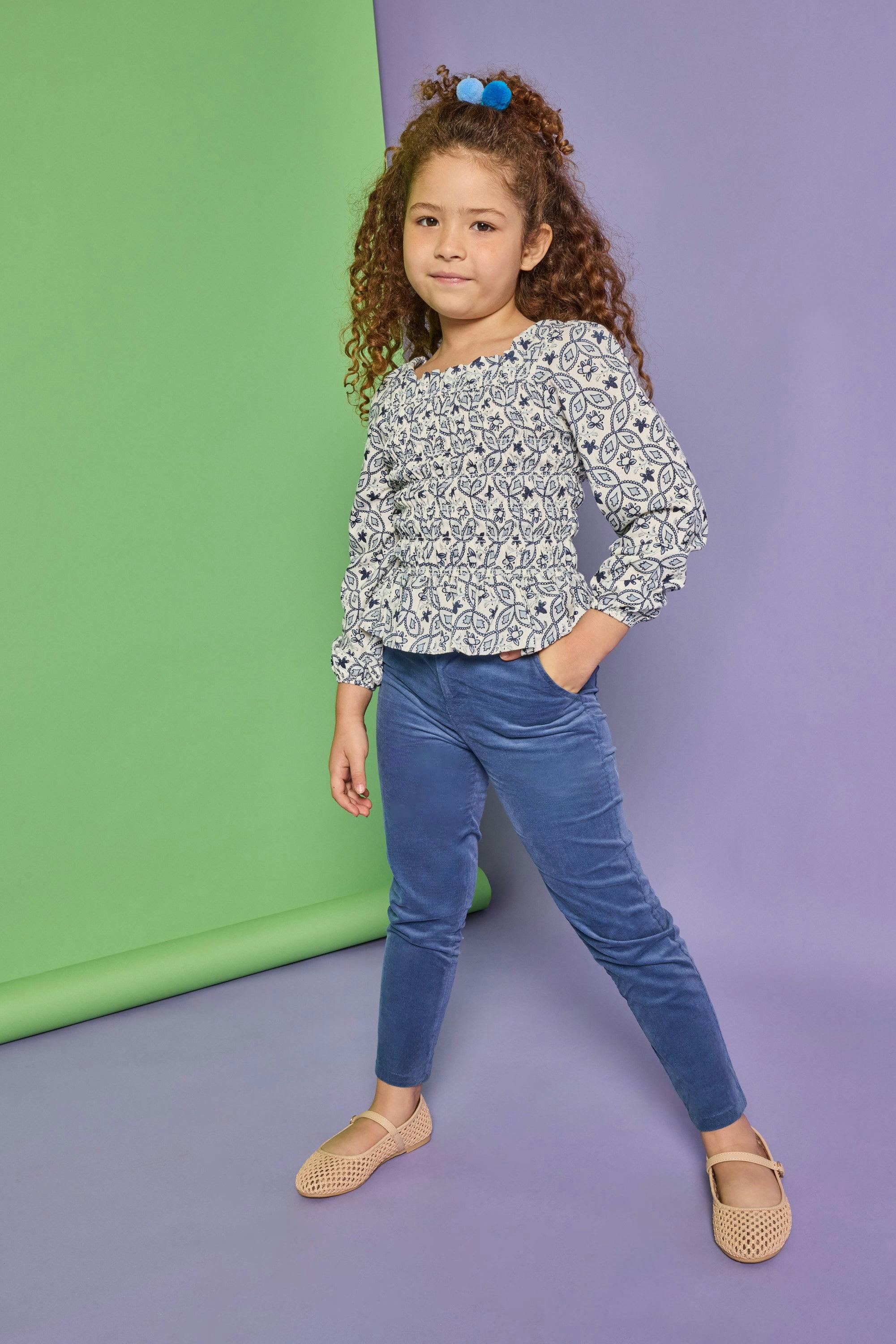 Long Sleeved India Top - Islington Indigo