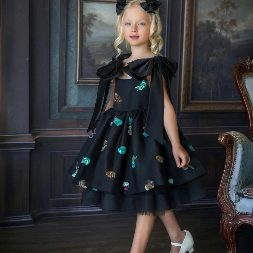 Ocean Magic Black Tulle Dress for Girls