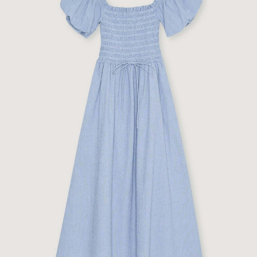 Cloe Woman Dress Summer Midnight Pinstripes