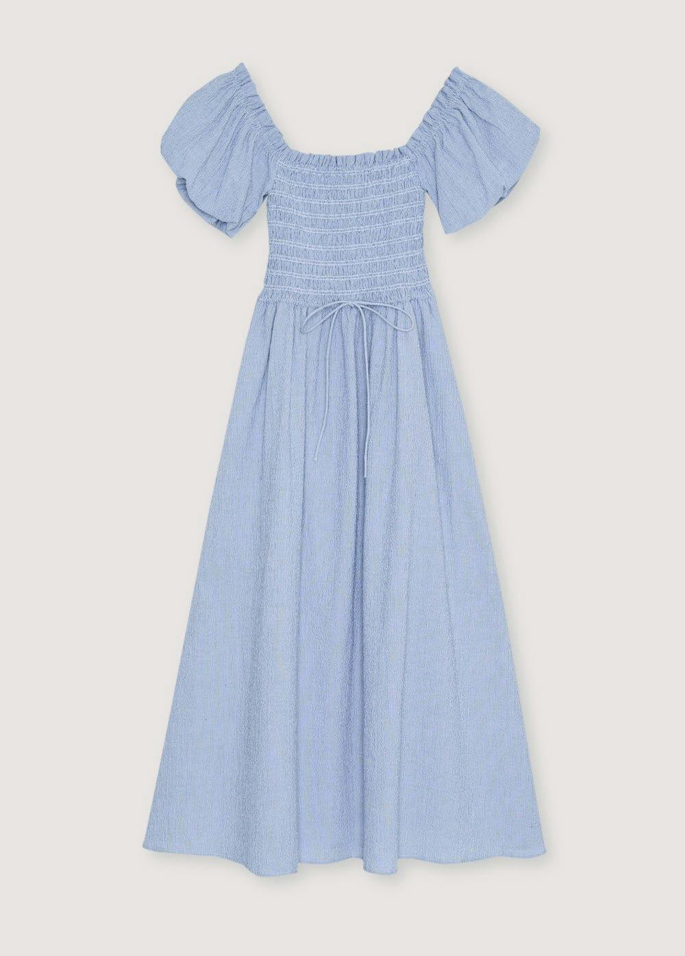 Cloe Woman Dress Summer Midnight Pinstripes