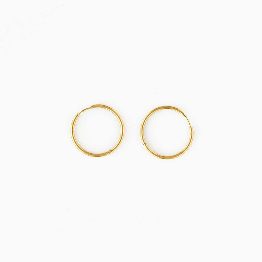 Thin Gold Hoop 8mm Earrings