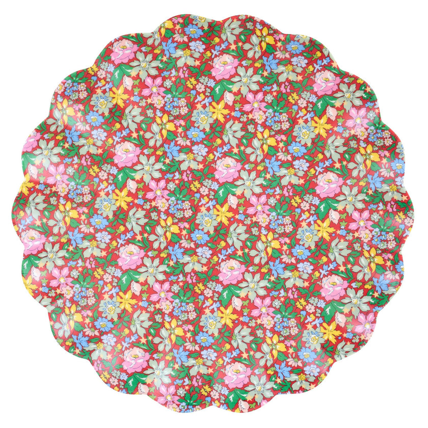 Meri Meri x Liberty Red & Green Reusable Large Plates