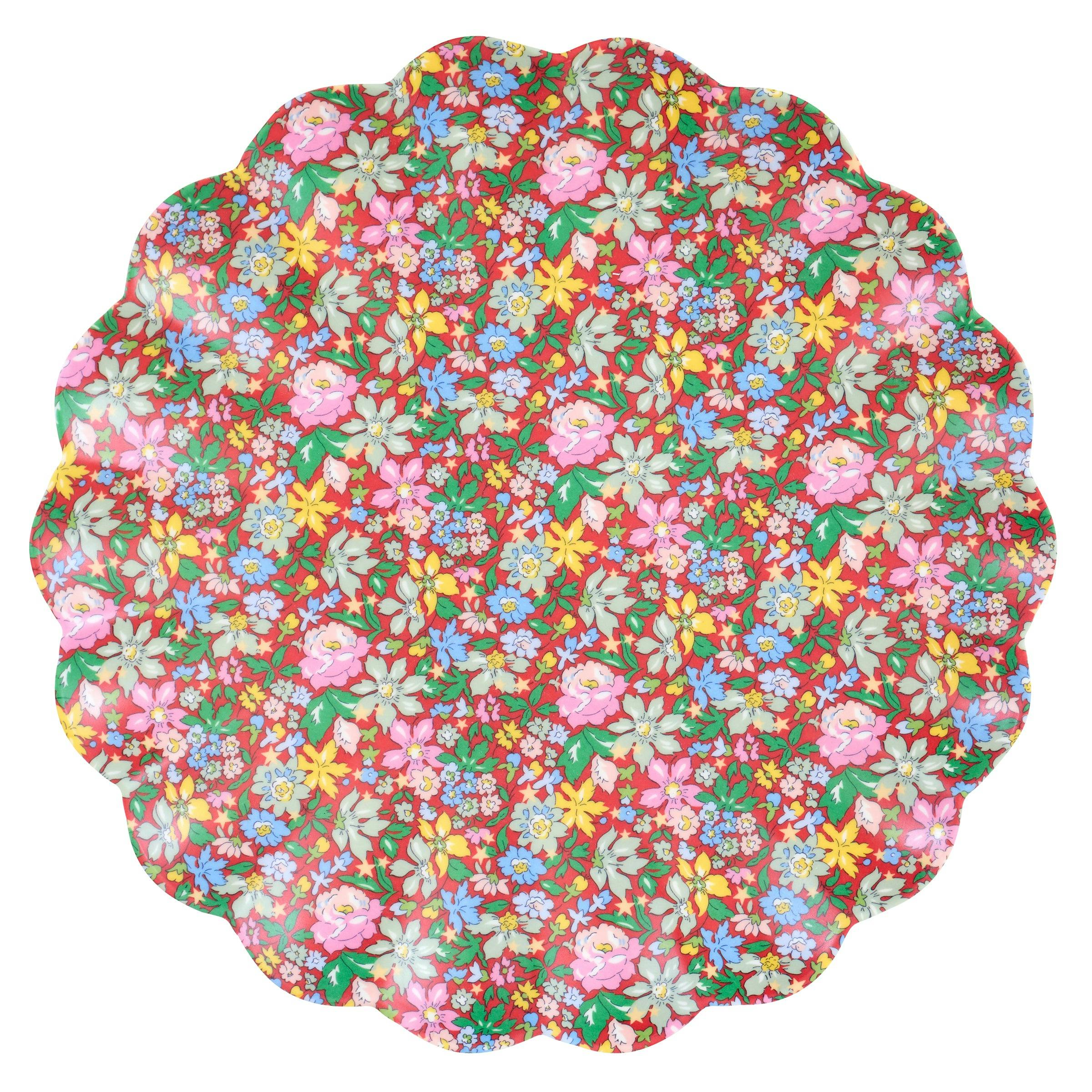 Meri Meri x Liberty Red & Green Reusable Large Plates