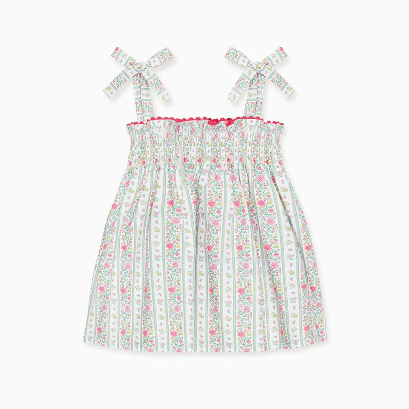 Fuchsia Pink Floral Stripe Ana Girl Top